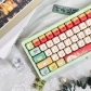 Apricot Blossoms Drizzle 104+16 PBT Keycaps Set Cherry / QX3 Profile for MX Switches Mechanical Gaming Keyboard